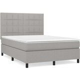  Box spring posteljni z vzmetnico svetlo siv 140x190 cm blago, (20894100) | Shoptok.si