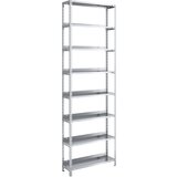 hofe Privijačen regal za dokumentacijo, pocinkan, višina regala 2550 mm, osnovni regal, širina x globina 750 x 300 mm | Shoptok.si