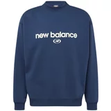 New Balance Sweater majica 'Hoops' morsko plava / bijela