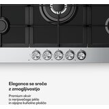 Klarstein Verosteel plinski kuhalnik, 5 plamensk, električno vžiganje, združljiv z zemeljskim plinom in LPG, 10400W, 90cm | Shoptok.si