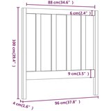  Uzglavlje za krevet sivo 96 x 4 x 100 cm od masivne borovine | shoptok.hr