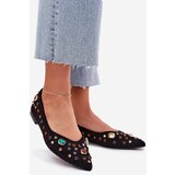 Boto Women's Ballerinas Decorated With Crystals Black Valena | shoptok.hr