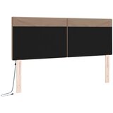  LED glava kreveta Boja cappuccina 144 cm Lažna koža | shoptok.hr