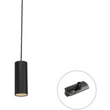 QAZQA Professional Design hanglamp zwart incl. rail adapter 1-fase - Iconic Tubo u
