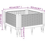  Vrtna sadilica s klinovima svjetlosiva 42,5 x 42,5 x 28,5 cm PP | Eponuda.com