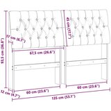 vidaXL tapecirani uzglavlje svijetlo siva 135 cm čvrsto borovo drvo | shoptok.hr