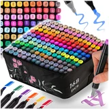 Nukido NK-914 Alcohol Markers Set with 168 Colors and Carrying Case, (21740221)