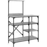  Pekarski stalak siva boja hrasta 90x40x132 cm od drva i metala | shoptok.hr