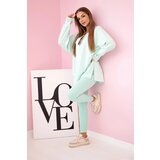 Kesi Włoski Set hoodie buttery fabric + ribbed trousers mint