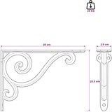  Nosači za zidne police 2 kom. Crna 23.5 x 28 x 3.5 cm Čelik | shoptok.hr