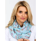 Fashion Hunters Blue scarf with colorful feathers