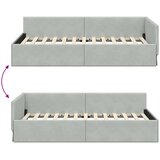  Kutni okvir kreveta Svijetlo siva 90 cm x 190 cm Baršun | shoptok.hr