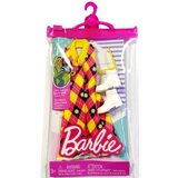 Barbie Mattel : Modni komplet s diamantnim vzorcem obleke s rumenim in roza barvnim vzorcem (HJT17), (21382086) Cene