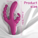 Sex HD Joker - punjivi, vodootporni trokraki vibrator (crveni) | shoptok.hr
