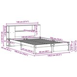 vidaXL Krevet s regalom z knjige bez madraca bijeli 140x190cm borovina | shoptok.hr