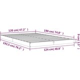  Okvir kreveta bijeli 120 x 190 cm mali bračni masivna borovina | shoptok.hr
