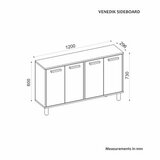 Hanah home komoda venedik - walnut