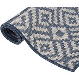 Vanjski tepih ravnog tkanja 200 x 280 cm plave pruge | shoptok.hr