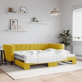 vidaXL Izvlečna dnevna postelja rumena 90x200 cm žamet Cene
