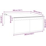  Skrovita tenda Krema 300 x 200 cm Poliester i aluminij | shoptok.hr