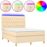  box spring s madracem LED krem 140x190 cm od tkanine | shoptok.hr