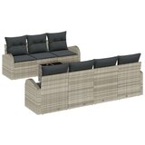  Set od 8 dijelova vrtnog sofe s jastučićima svjetlosivi poli ratan | shoptok.hr