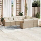 vidaXL 10-dijelni set vrtnih sofa s jastucima bež od poliratana | shoptok.hr