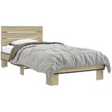 vidaXL Okvir za krevet boja hrasta 90x200 cm konstruirano drvo i metal | shoptok.hr