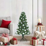 vidaXL Kotično umetno božično drevo Zelena 120 cm PVC in kovina | Shoptok.si