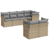 Maison Chic Seti vrtnega pohištva - Vrtna garnitura - Vrtni pohištvo set 7-delna z blazinami bež poli ratan, (21805705) | Shoptok.si