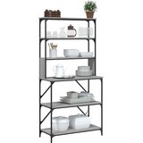  Pekarski stalak sa 6 razina sivog sonome 90x40x180 cm drveni | shoptok.hr