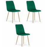 Lava stolica - tamnozeleni baršun / noge u boji drveta x 3 | shoptok.hr