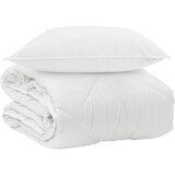 vidaXL Odeja z blazino Bela 140 x 220 cm Mikrofibra | Shoptok.si
