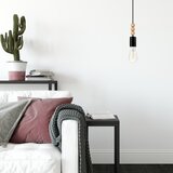 Luster na sajli SIMON 1xE27/60W/230V crna/buk | Eponuda.com