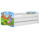 HAPPYKIDS Dječji krevet Dreamy safari 140x70 sa madracem s ladicom Bijela | shoptok.hr
