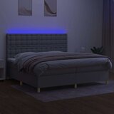  Krevet box spring s madracem LED svjetlosivi 200x200 cm tkanina | shoptok.hr