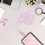  Privjesak za telefon CRYSTAL DIAMOND / dužina kabla 74cm (37cm u omči) / oko vrata svijetloružičasta | shoptok.hr