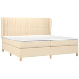  Krevet s oprugama i madracem krem 200 x 200 cm od tkanine | shoptok.hr