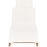 Maison Chic Zložljiv Ležalnik - Sončna ležalnik s kremno belo blazino trdna tikovina, (22043455) | Shoptok.si