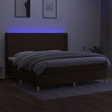  box spring s madracem LED tamnosmeđi 200x200 cm tkanina | shoptok.hr