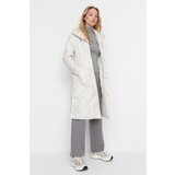 Trendyol Stone Oversize Shawl Collar Quilted Inflatable Coat Cene
