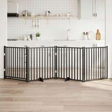 vidaXL Vrata za pse s vratima sklopiva 4 panela crna 320 cm | shoptok.hr