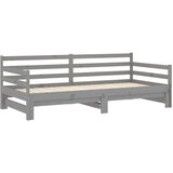  Izvlečna dnevna postelja siva trdna borovina 2x(90x200) cm, (20606167) | Shoptok.si