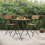  3-dijelni sklopivi bistro set od masivne tikovine i čelika | shoptok.hr