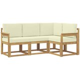 vidaXL Zunanja garnitura za sedenje z blazino 4 pcs Bela in krem, (5000281418) | Shoptok.si