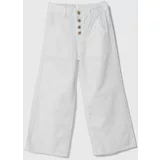 Guess Otroške bombažne hlače bela barva
