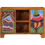 vidaXL Komoda Višebojna 90x35x60 puno drvo bagrem | shoptok.hr