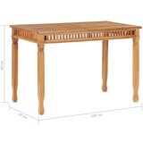  Vrtni blagovaonski stol 120 x 65 x 80 cm od masivne tikovine | shoptok.hr