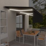 vidaXL Avtomatska tenda s senčilom LED + senzor 6x3 m antracitna Cene