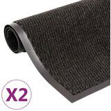 vidaXL Protiprašni predpražniki 2 x pravokotni taftani 80x120 cm črni Cene
